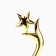 The award figure "Star and Flame", gold, 21.5 x 9 x 6.5 cm.