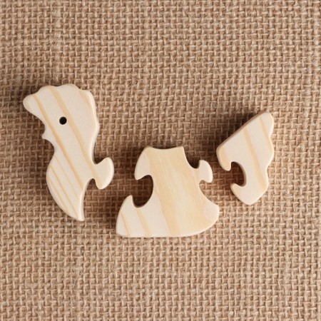 Harvesting for creativity mini puzzle "Kurochka", wood, 5.7x6.7 cm-1