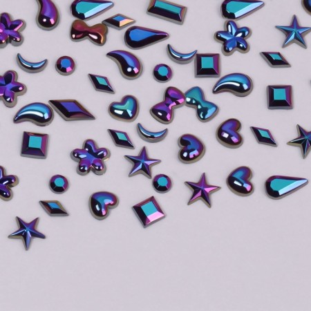 Figure rhinestones for decor "Assorted", color black holography-1
