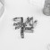 The base for brooches, 2 holes, 15 mm, 10 pcs, silver color