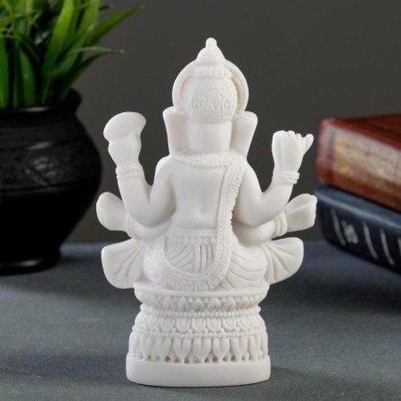 Figure "Ganesha" 17x12cm, white / marble baby-2
