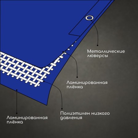 Protective tent, 3 × 2 m, density 180 g/m², UV, eyelets step 1 m, blue-2
