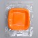 A plate disposable paper square, orange, square, 16.5x16.5 cm