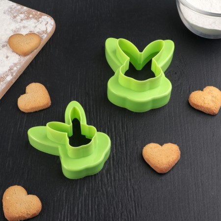 A set of forms for cutting the cookies "rabbit", 2 pcs, green color-2