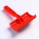 Pucodserka semicircular medium with drops, 10 x 13 cm, red