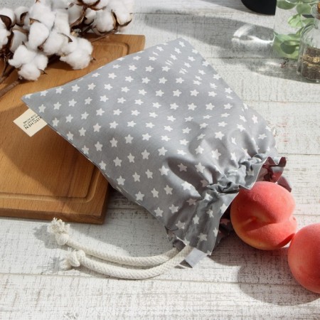 Textile Ethel Bag "Stars" 27x34 cm, 80% HL, 20% PE, satin 110 g/m2