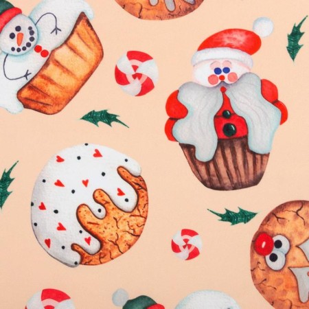 Kitchen New Year's set Christmas segling 17*17cm, mittens 26*16 cm, apron 60*80 cm, 100% p/e-2