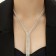 Set 2 objects: earrings, necklace "ice" path, white color in silver, 50 cm