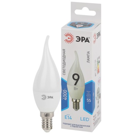 LED LED era Standard "Candle in the Wind", 9 W, E14, 720 lm, 4000k, white glow