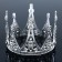 Decoration for the cake "Crown with stones", the color of silver
