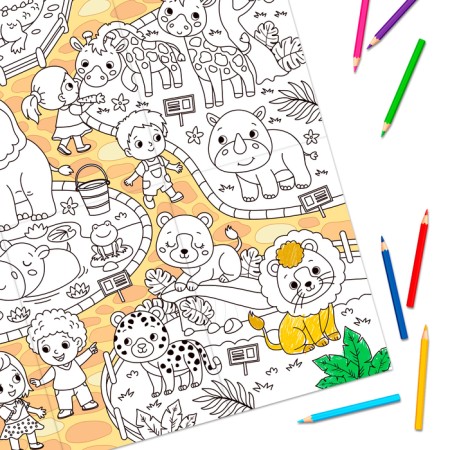 Coloring giant "We go to the zoo!"-2