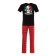 Pajama New Year's male kaftan "skull", black color, size 48