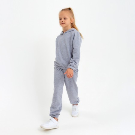 Kids (hoodies, trousers) minku color light gray melange, height 116-8