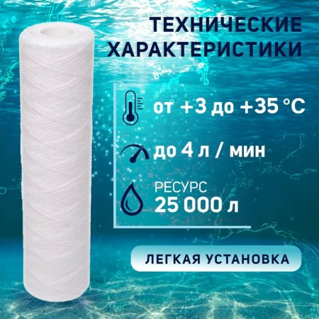 Smooth cartridge Zein PS-10SL, polypropylene thread, 25 μm-1