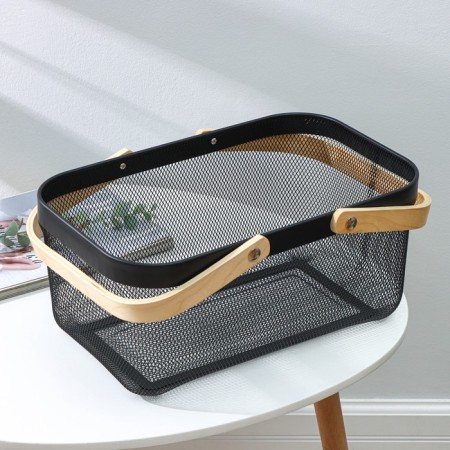 Universal rectangular basket LADOOM, 40 × 25 × 18.5 cm, black color-3
