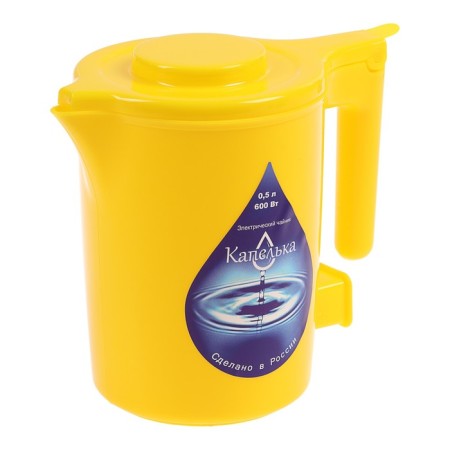 Electric kettle "Drop", plastic, 0.5 l, 600 watts, yellow