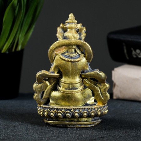 Figure "Cubera-god of wealth" aged gold, 11x7x6cm-2