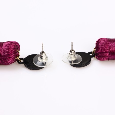 Earrings "Brushes" harmony, purple color, l brush 8.5 cm-2
