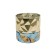 Decorative glass candlestick, 9 × 9 × 9 cm, blue color with golden spray