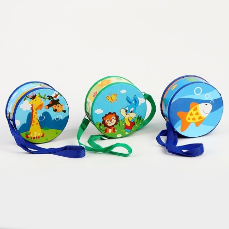 Musical toy "Drum", with a pattern, Mix color, paper membrane-10
