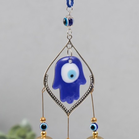 Wind music metal, plastic "From the evil eye. Three gold bells" 38x5x2.8 cm-1