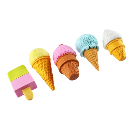 A set of figured erasers "Pies/Ice Cream", 4 pieces, mix (barcode on a piece)-7