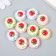 Decor for creativity plastic "Dessert with strawberries" set 10 pcs mix 2.1x2.1 cm