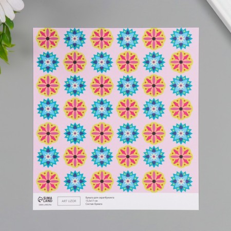 Scrapbooking paper "Kaleidoscope" density 180 grams set 10 pcs 15.5x17 cm-2