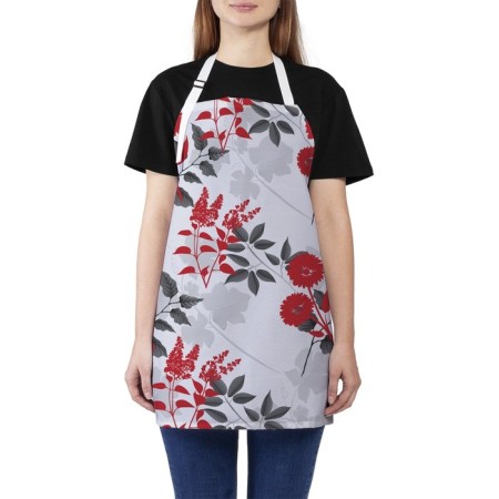 Apron of a kitchen with a photo print "Flowers", adjustable, size OS