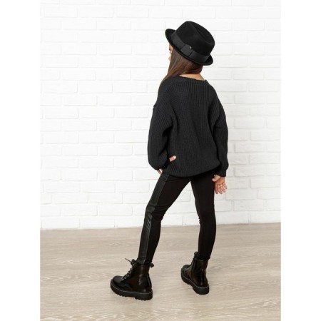 Cardigan Children's Knit, height 134 cm, black color-8