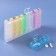 Airman - Organizer "Week", English letters, morning/day/evening/night, 10 × 20 × 3 cm, 7 containers of 4 sections, multi -colored