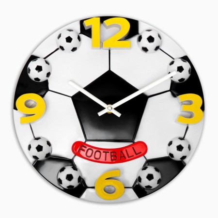Children's wall clock "Football", discrete move, D-30 cm