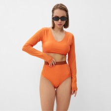 Separate female swimsuit with long sleeves Minaku ts. Orange, size 46