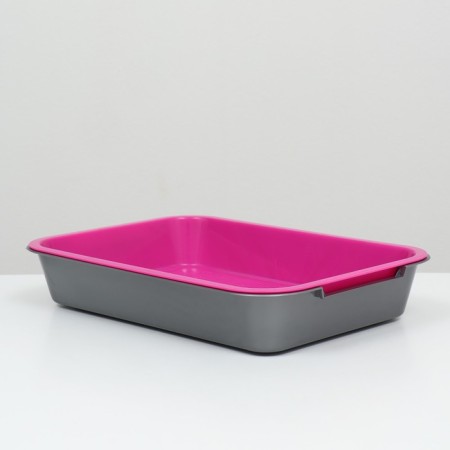 Medium toilet with a mesh of 36 x 26 x 6.5 cm, Magenta/Gray