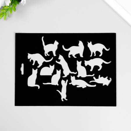 Plastic stencil "cats" 14.5x20cm
