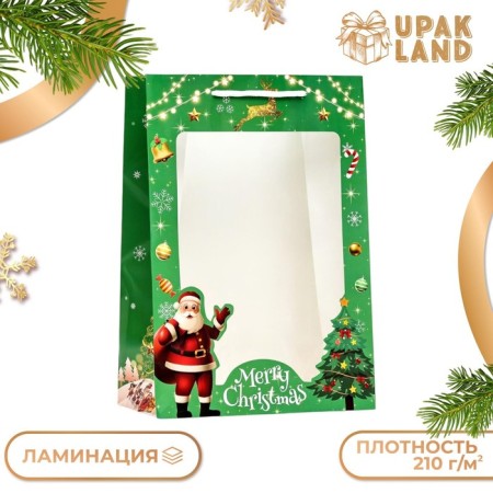 Package with the window "Santa Claus" 24 x 35 x 14 cm, red