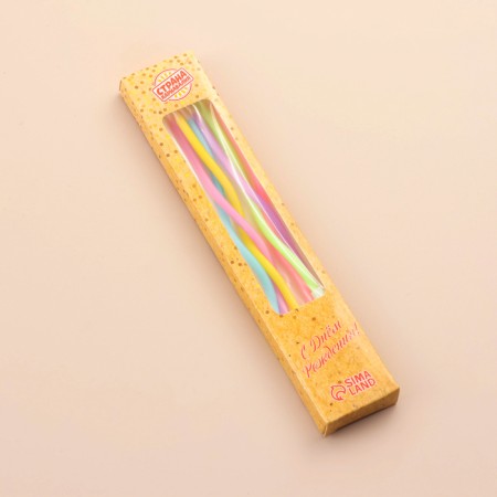 Candles in the cake cocktail "Happy Birthday", 16.5 cm, 18 pcs, multi -colored-2