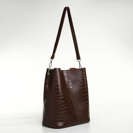 Women's bag on magnet Textura, average size, brown color-3