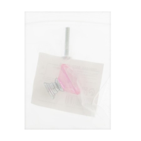 Handle button cappio, pink color "diamond", glass, d = 25 mm-10