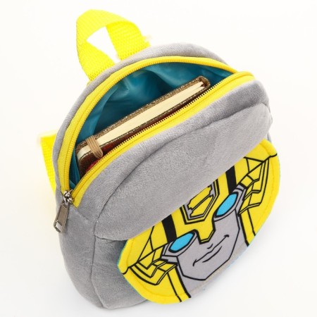 Blue backpack on a zipper, with a pocket, 19 x 22 cm "Bumblebee", transformers-3