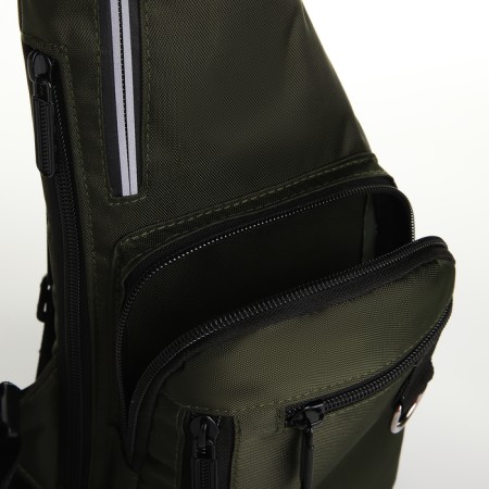 Male bag-bag from textiles, khaki color-3