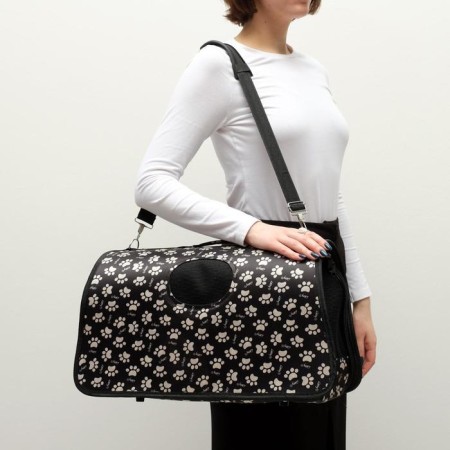 Bag - Carriage for animals "Happy" paws, black, size L, 53 x 21 x 29 cm-8