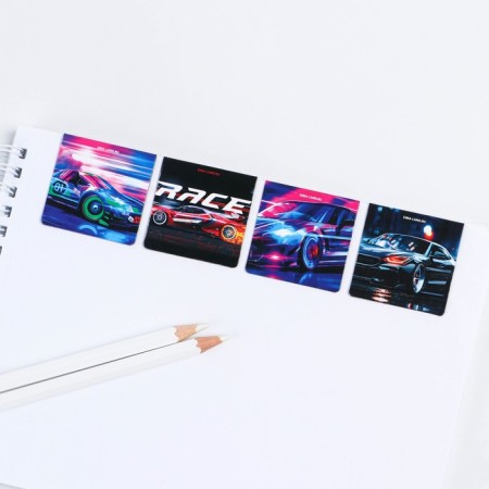 Magnetic bookmarks in a postcard, 4 pcs "Machine"-4