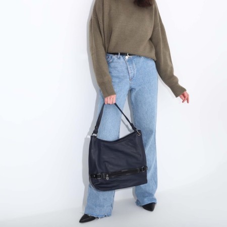 Load bag with lightning, external pocket, blue color-6