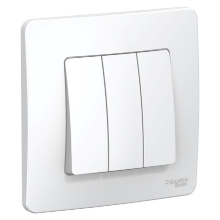 SE BLANCA switch, 10 A, 3 keys, IP20, hidden, white, Blnvs100501