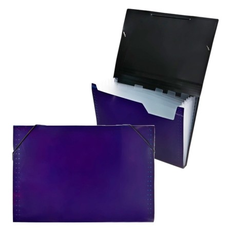 Folder file Calligrata Top Deluxe 6 section. A4 plastic 1.0mm black. Cut in color