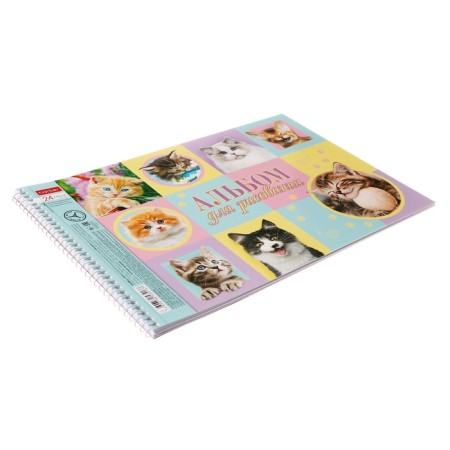 Album for drawing A4, 24 sheets on the crest "Assorted. Issort No. 3", covered cardboard, perforation, block 100 g/m2, mix-6