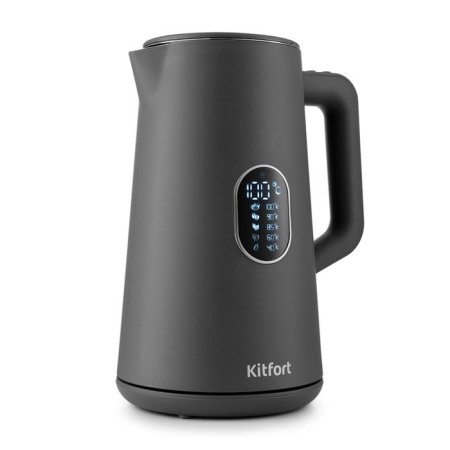 Electric KitFort KT-6115-2 kettle, plastic, Metal flask, 1.5 l, 1800 watts, gray