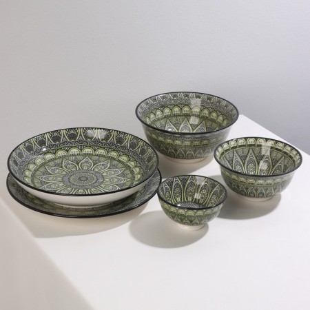 Saladnik ceramic shade "Mirsoole", 680 ml, d = 16 cm, green color-4