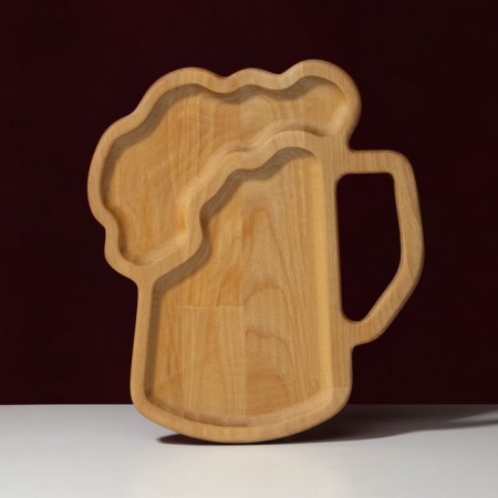 ADELICA exchange for serving beer, 2 sections, 25 × 22 × 1.8 cm, saturated with mineral oil, in a gift box, birch-1